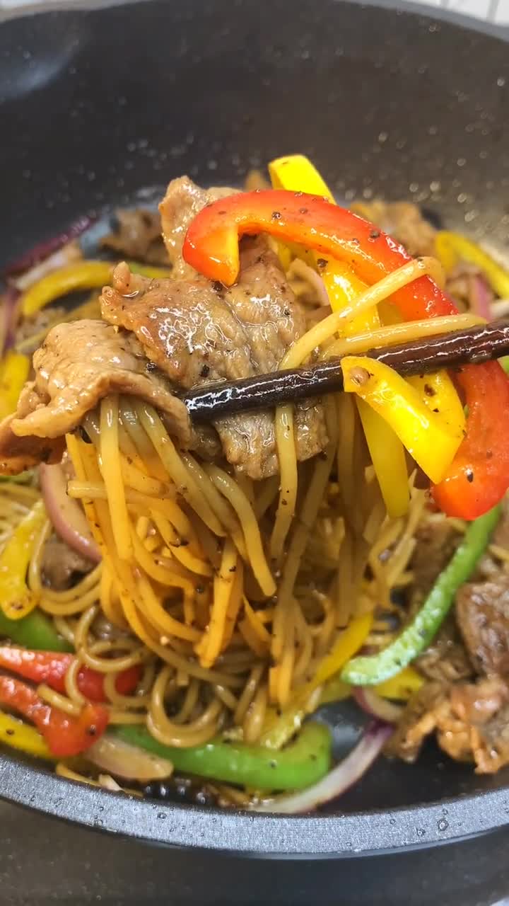 黑椒牛肉意面,低脂又好吃,减肥的宝宝们都可以吃