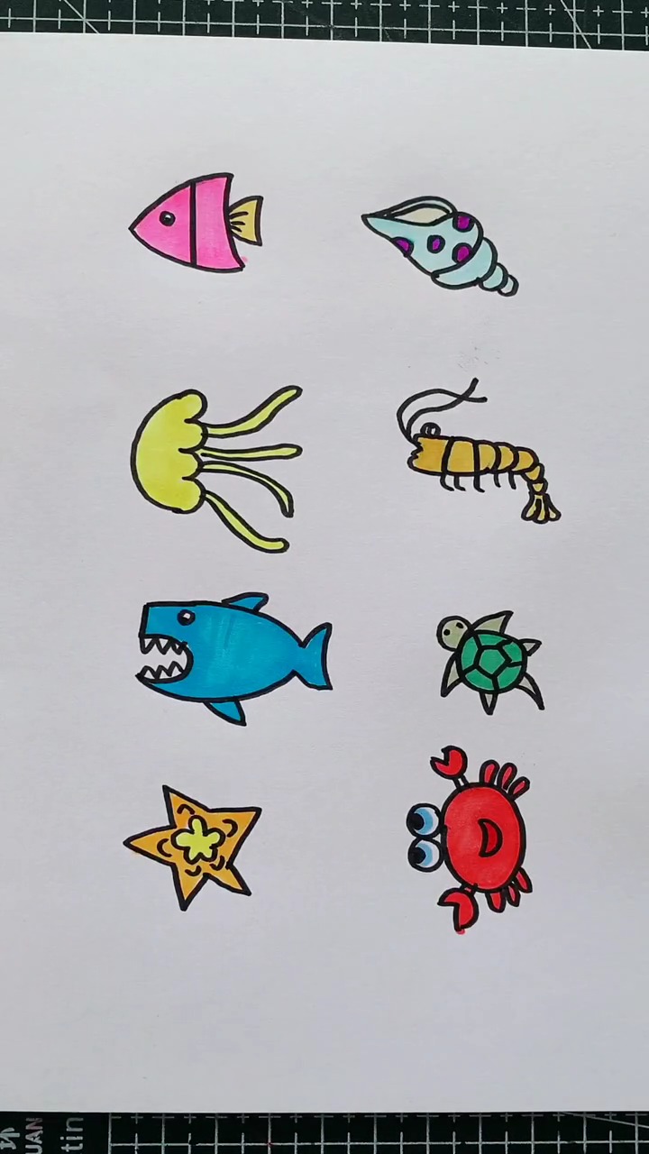 #简笔画#用数字1-8画海洋动物,简单又可爱