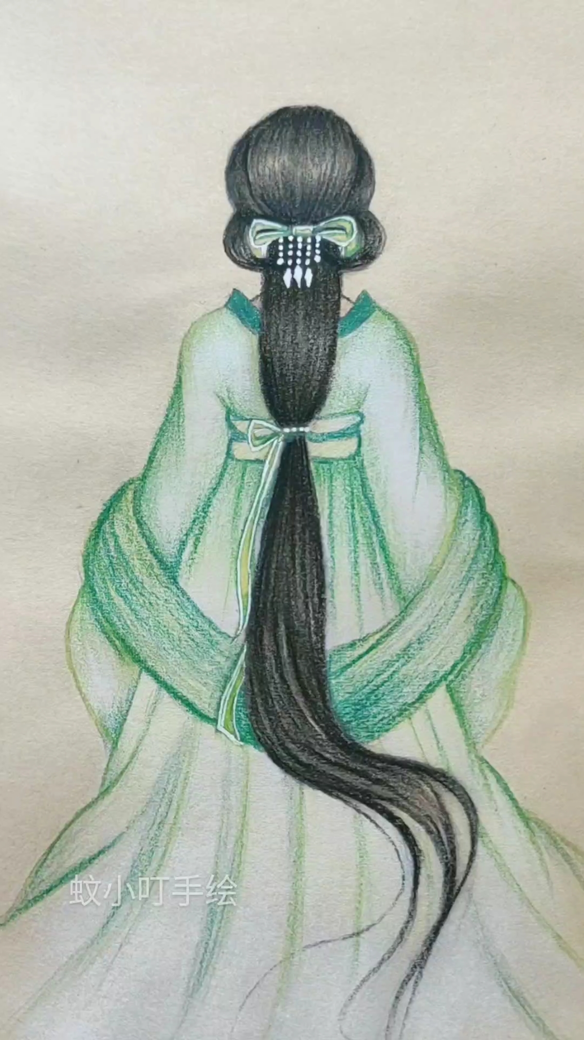 #手绘古风背影教程#教大家画个古风背影