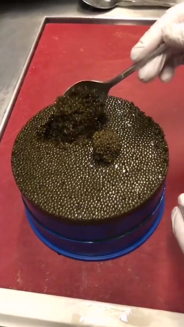 看看吧,比黄金还贵的黑鱼子酱!
