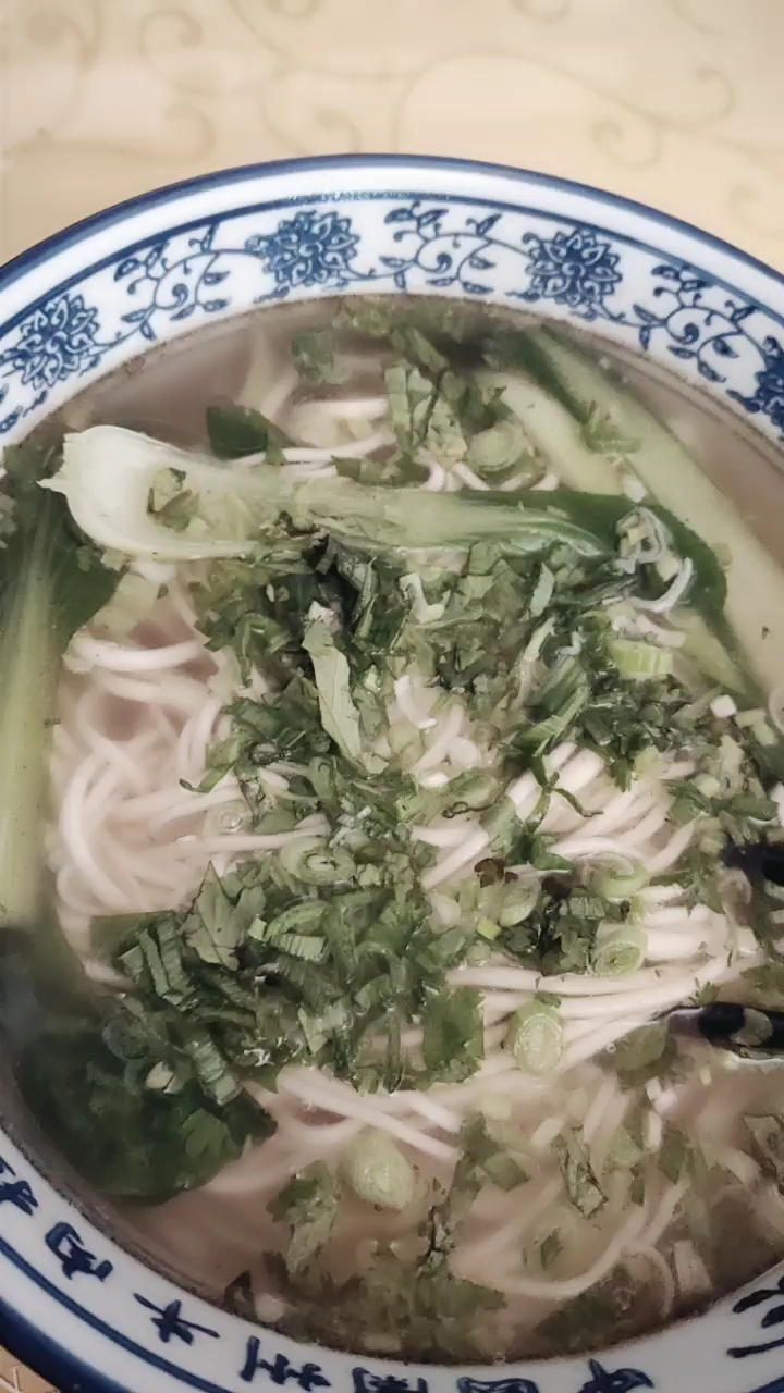 新疆青菜肉丝面。