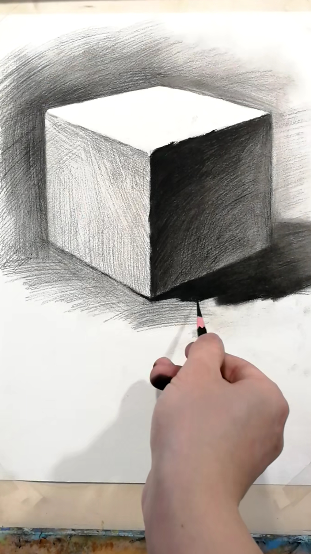 #快要憋疯的你#素描基础~正方体