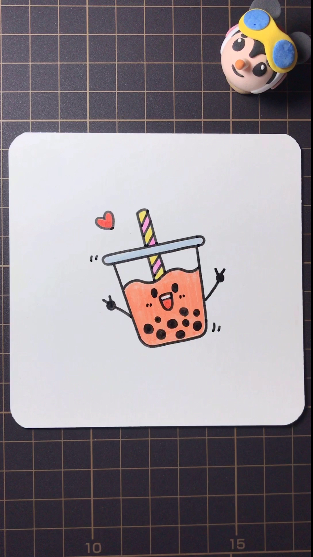 #简笔画#超可爱的珍珠奶茶简笔画