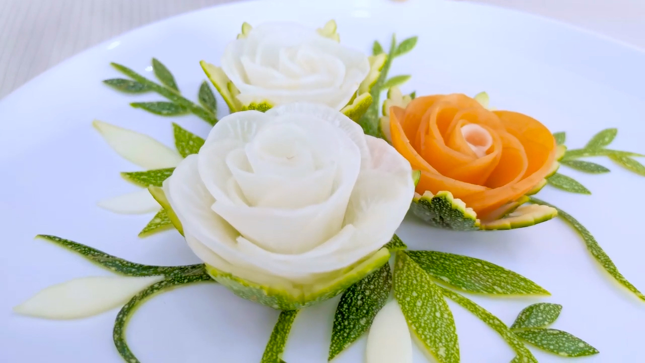 #蒲兴生鲜#食材雕花拼盘制作教程
