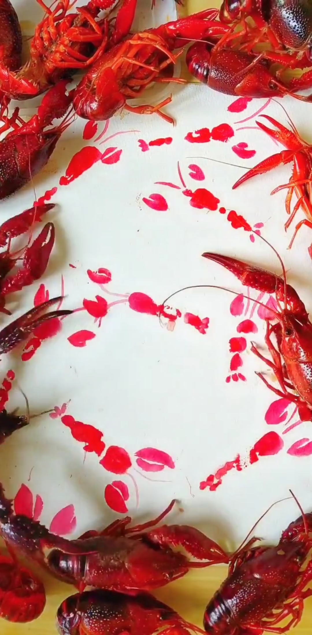 小龙虾画水彩。