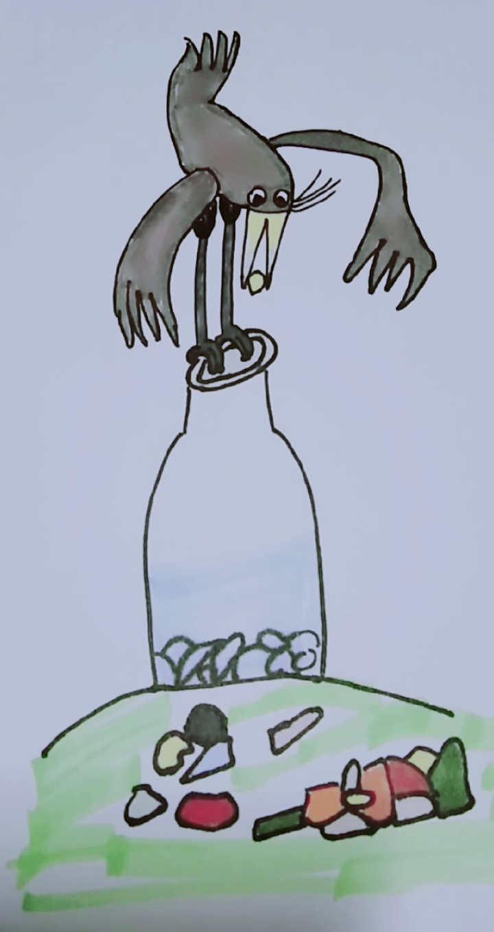 #家有萌娃#宝宝讲故事·乌鸦喝水·幼小衔接·语文·简笔画