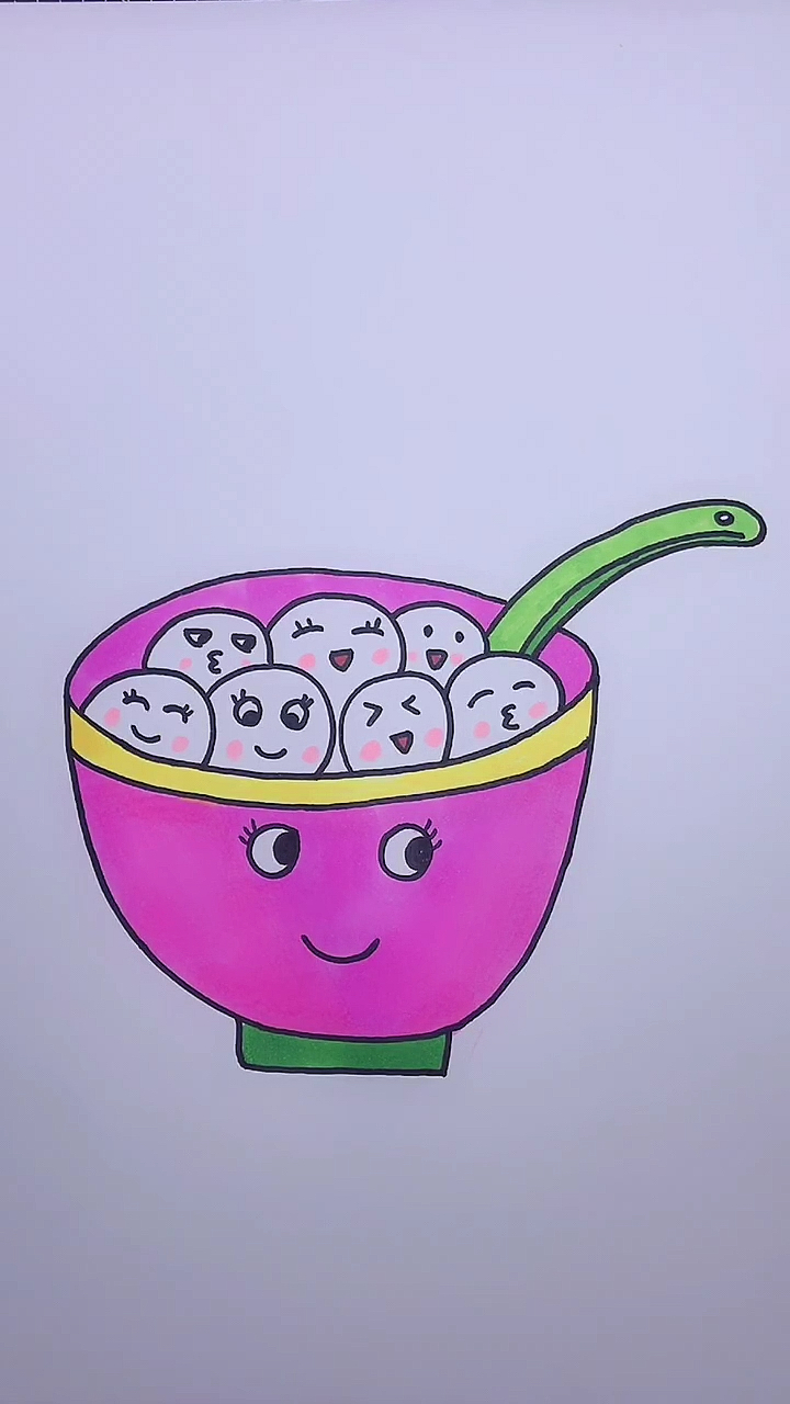 #简笔画#吃汤圆了