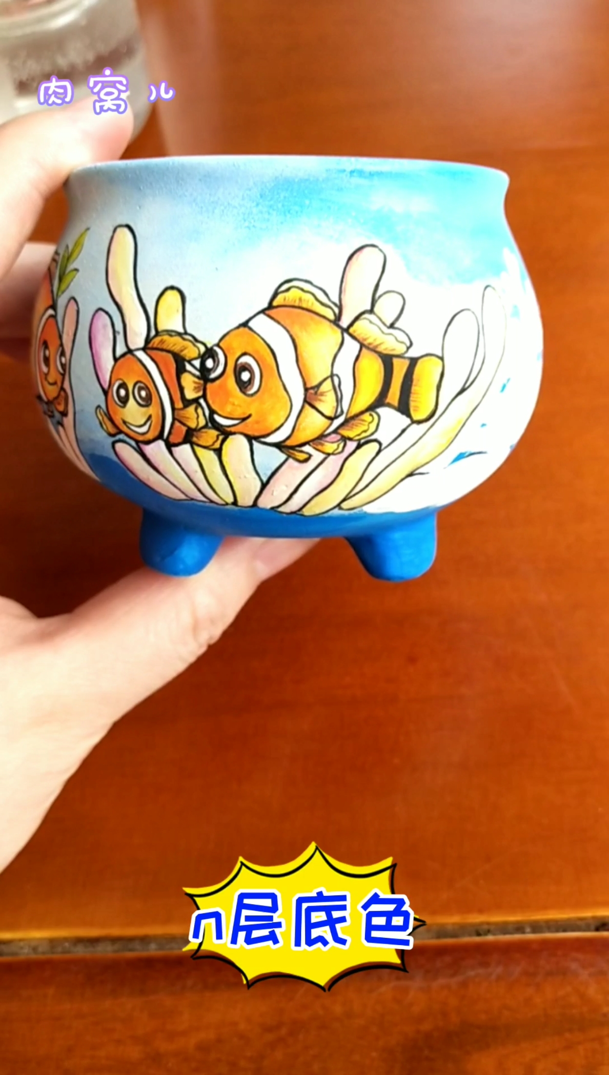 #手绘花盆#来个手绘过程吧……本人非专业,仅仅是个人爱好……多肉花盆手绘 