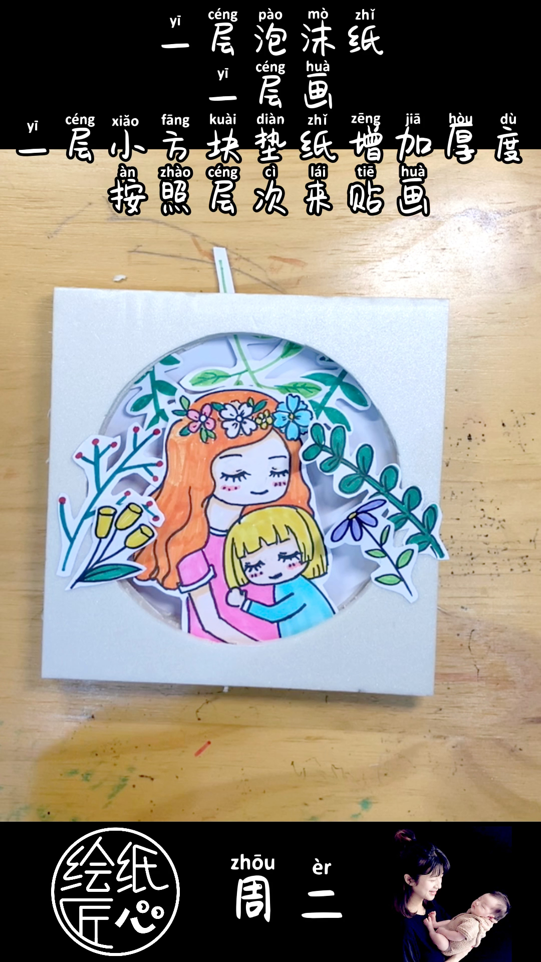 #母亲节#本周主题:母亲节人物周二:立体儿童画