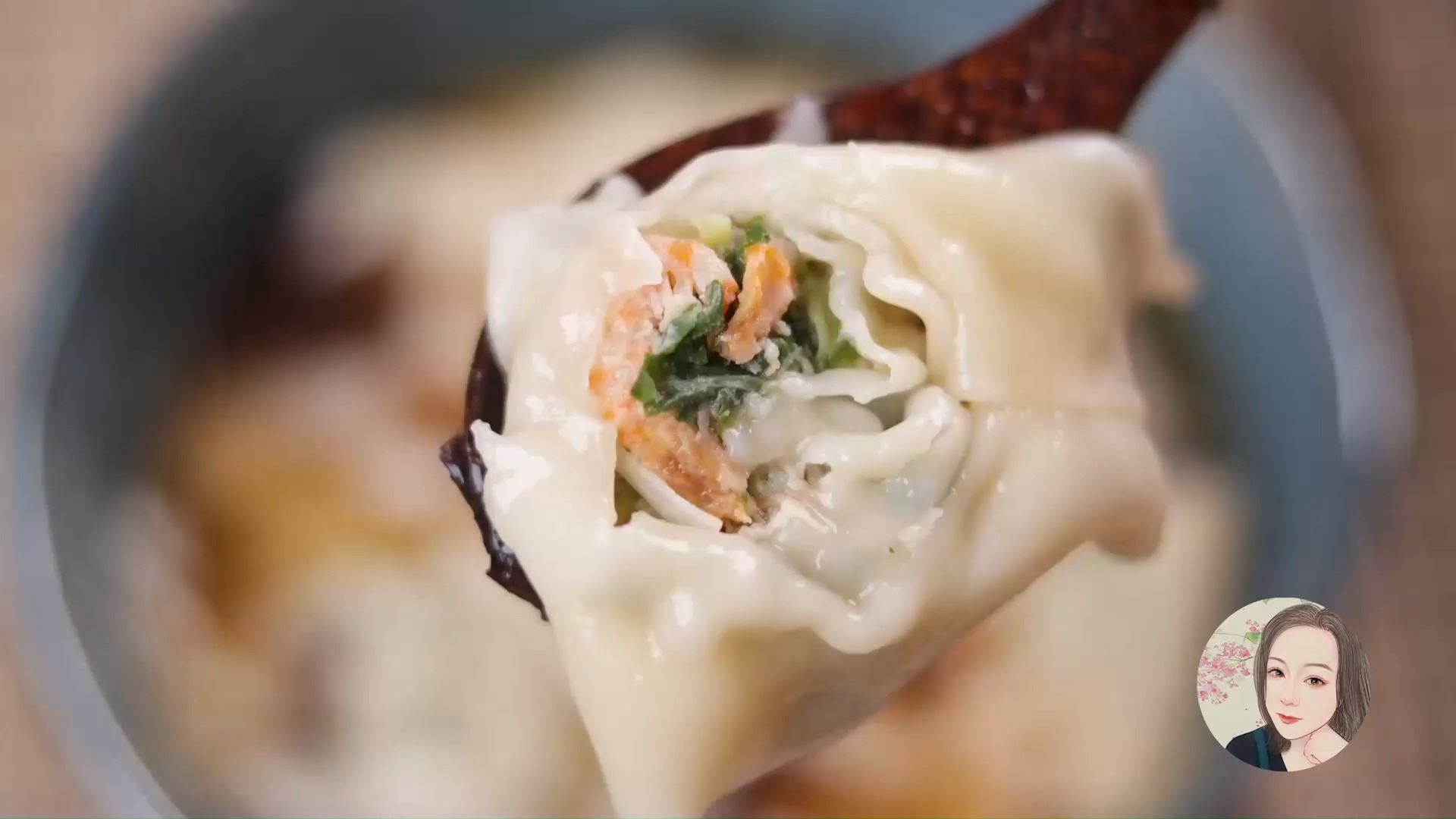 #美食#老阿姨祖传荠菜馄饨配方，清香鲜美不干不腻