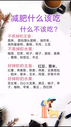 减肥的时候什么该吃什么不该吃?建议收藏起来。祝大家减肥成功