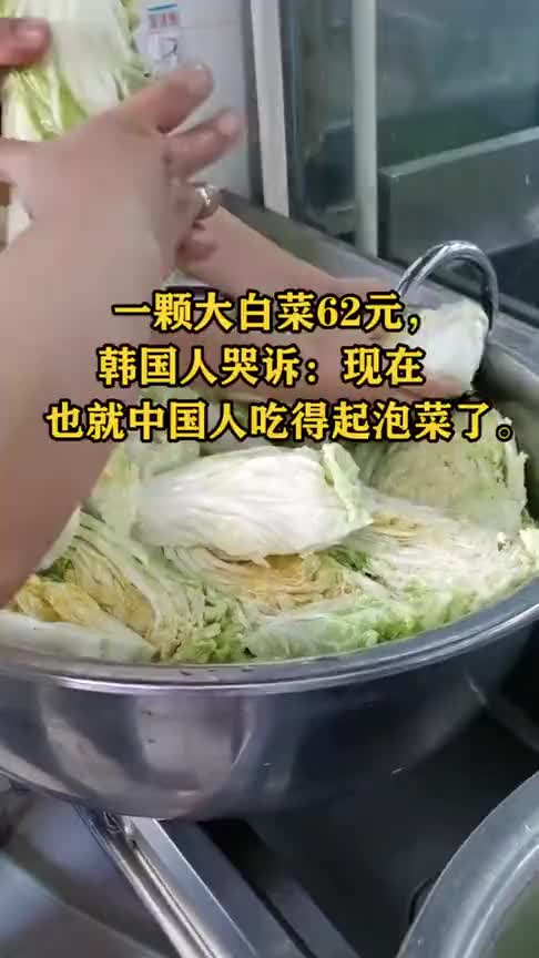 一颗大白菜62元,韩国人哭诉:现在也就中国人吃得起泡菜了