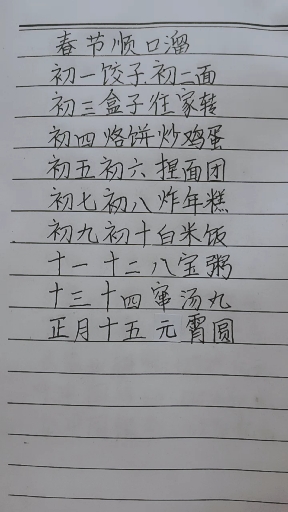 春节顺口溜!