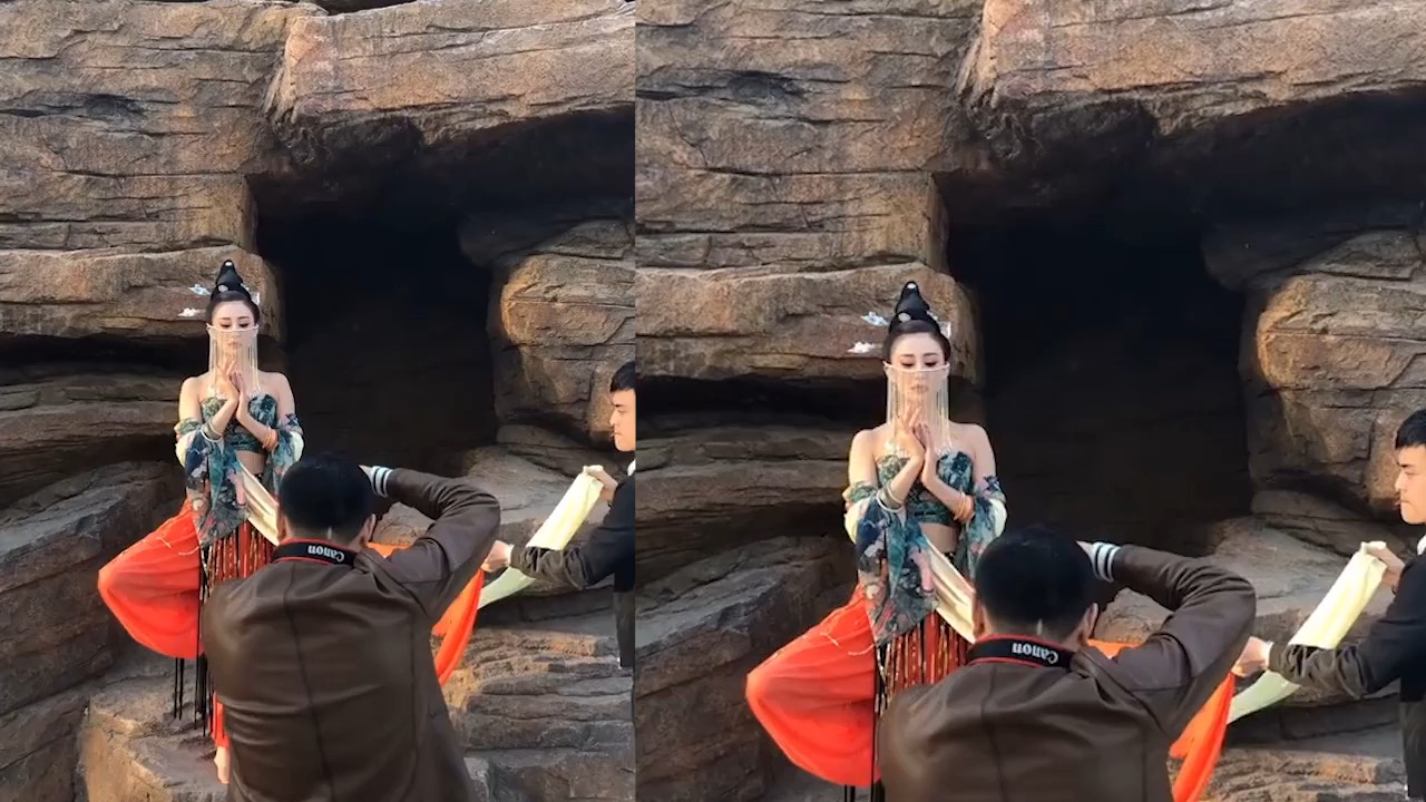 #明星娱乐#仙女下凡!敦煌飞天壁画变成真人,中华文化特色魅力无限!