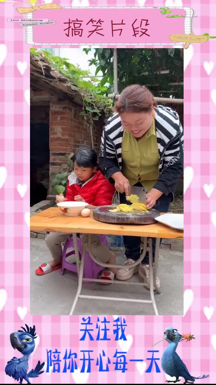 178.哈哈、今天做一道菠萝炒鸡蛋、真好吃,搞笑视频