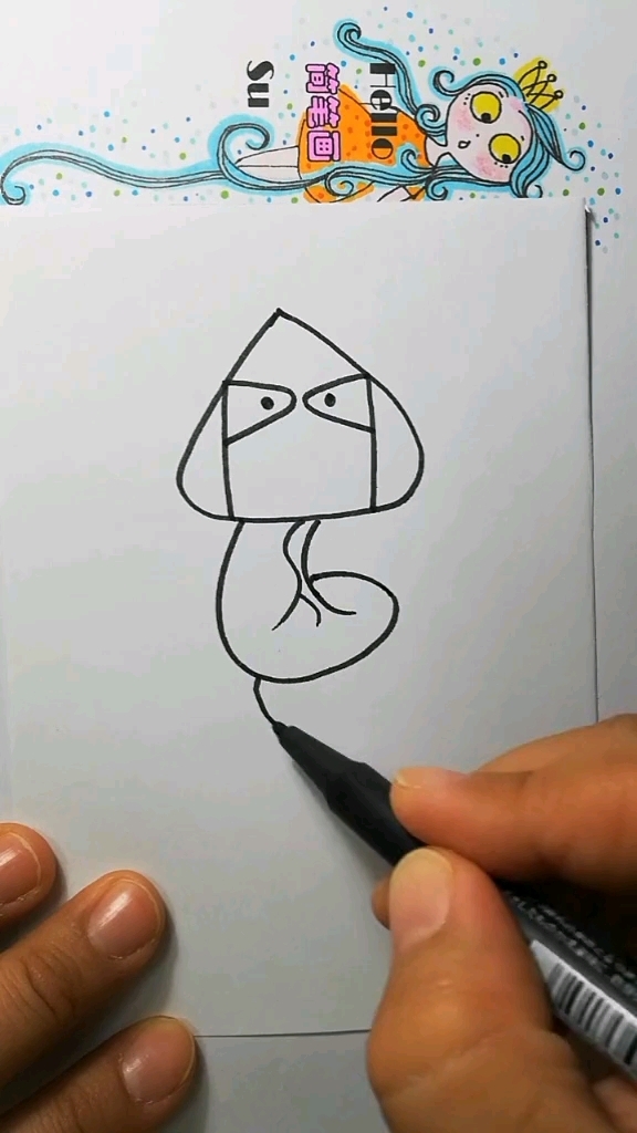 三角头的小动物～蛇简笔画