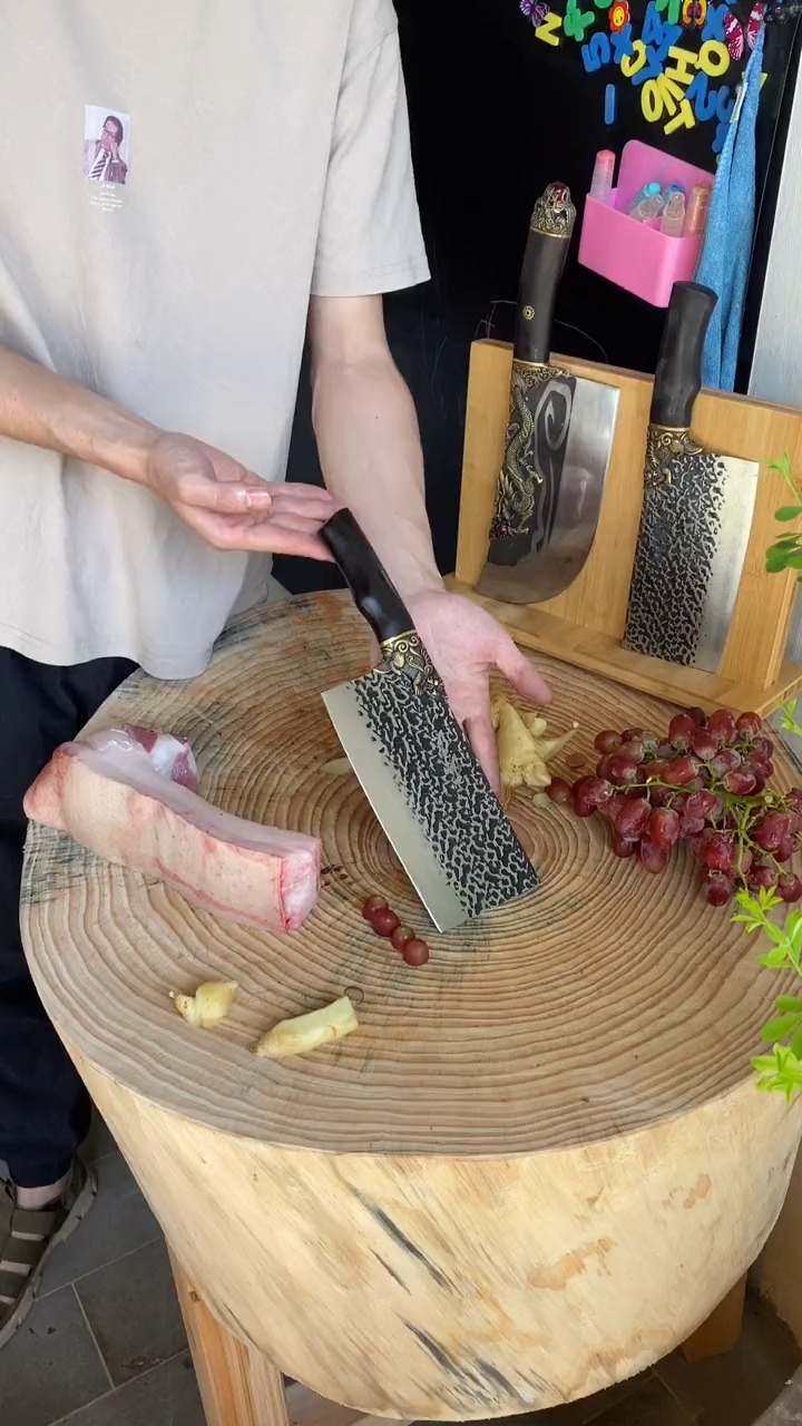 #手工锻打菜刀#龙泉手工菜刀#手工锻打