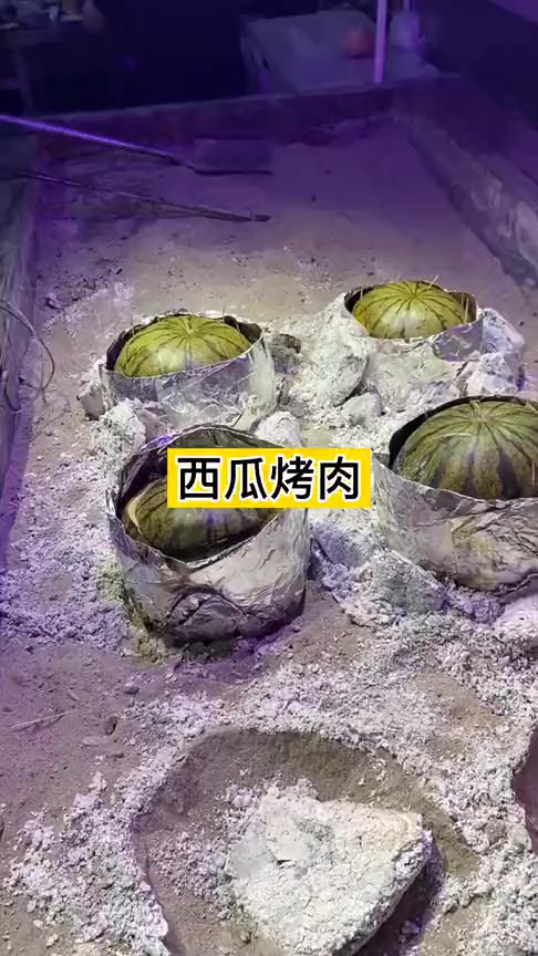 #搞笑段子#在新疆,这样大的西瓜烤鸽子肉170一个,你们觉得贵吗?