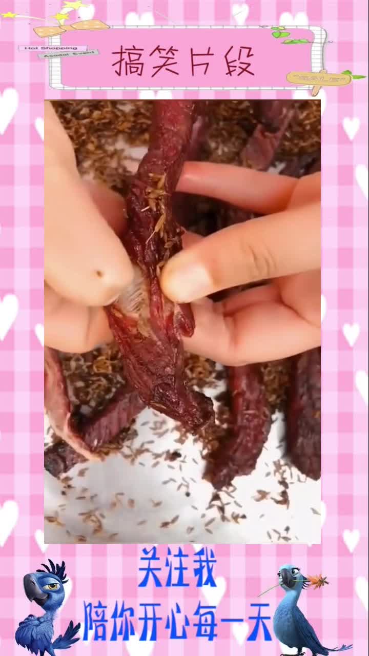 内蒙古风干牛肉干,这肉丝看着都好吃,搞笑视频