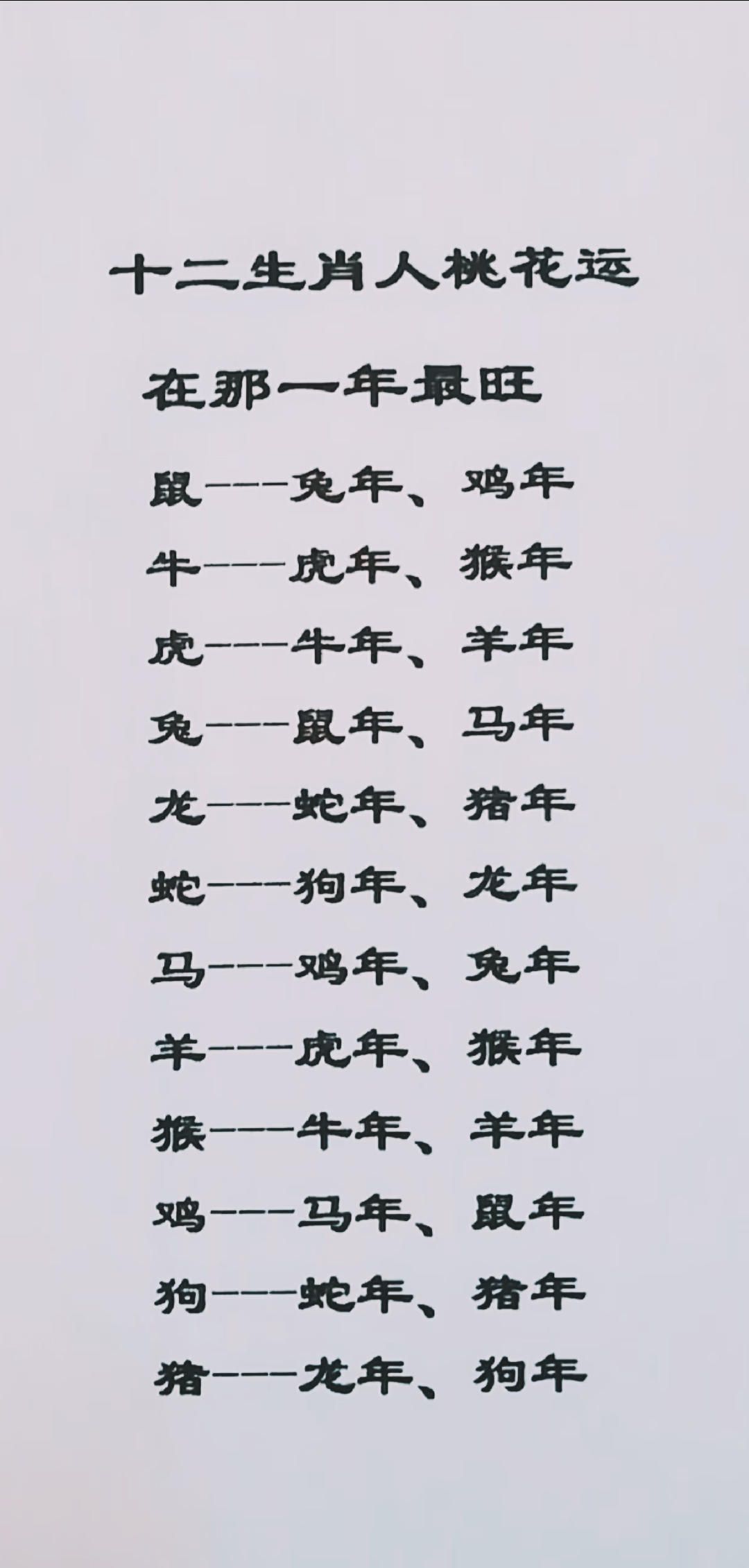 十二生肖人桃花运在哪一年最旺!