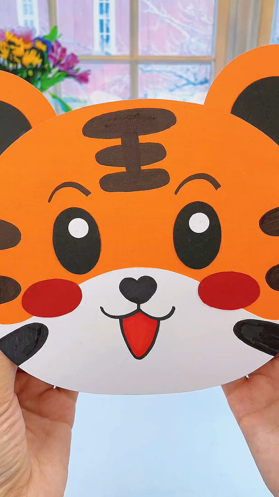 #手工制作#可爱的老虎头饰,亲子手工,儿童手工