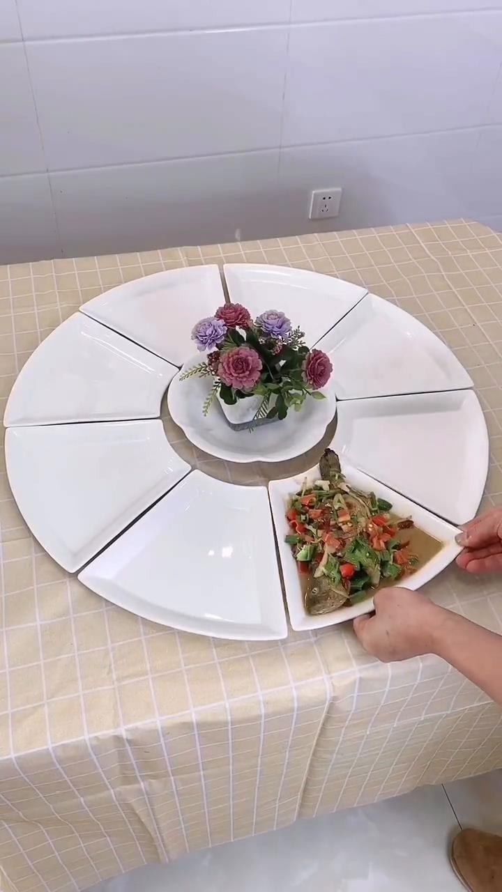 #我的厨房我做主 #团圆桌扇形盘子 #居家好物 #实用好物 #做菜我是认真的