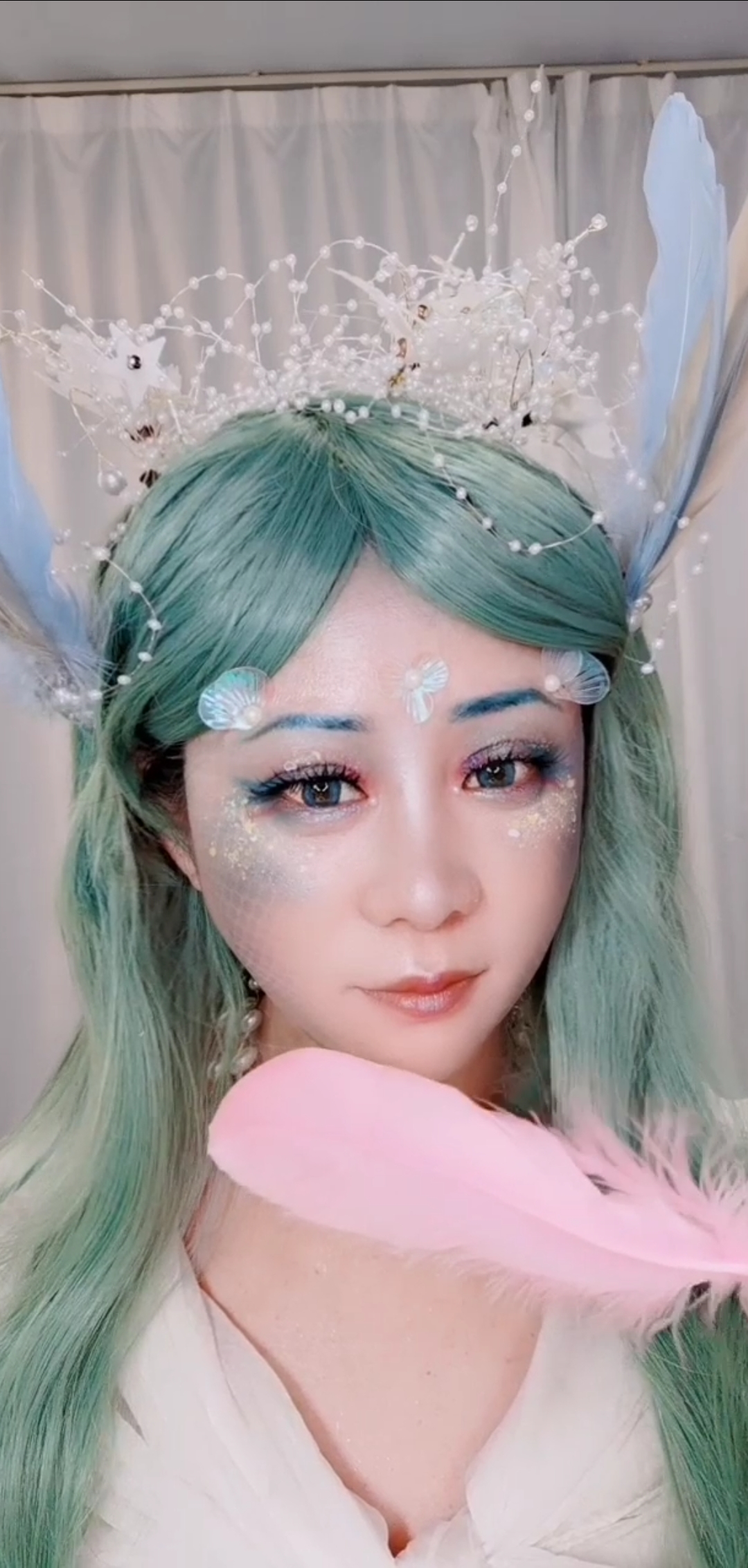 山海经赢鱼创意妆,《山海经》:赢鱼,鱼身而鸟翼,音如鸳鸯,见则其邑大水。