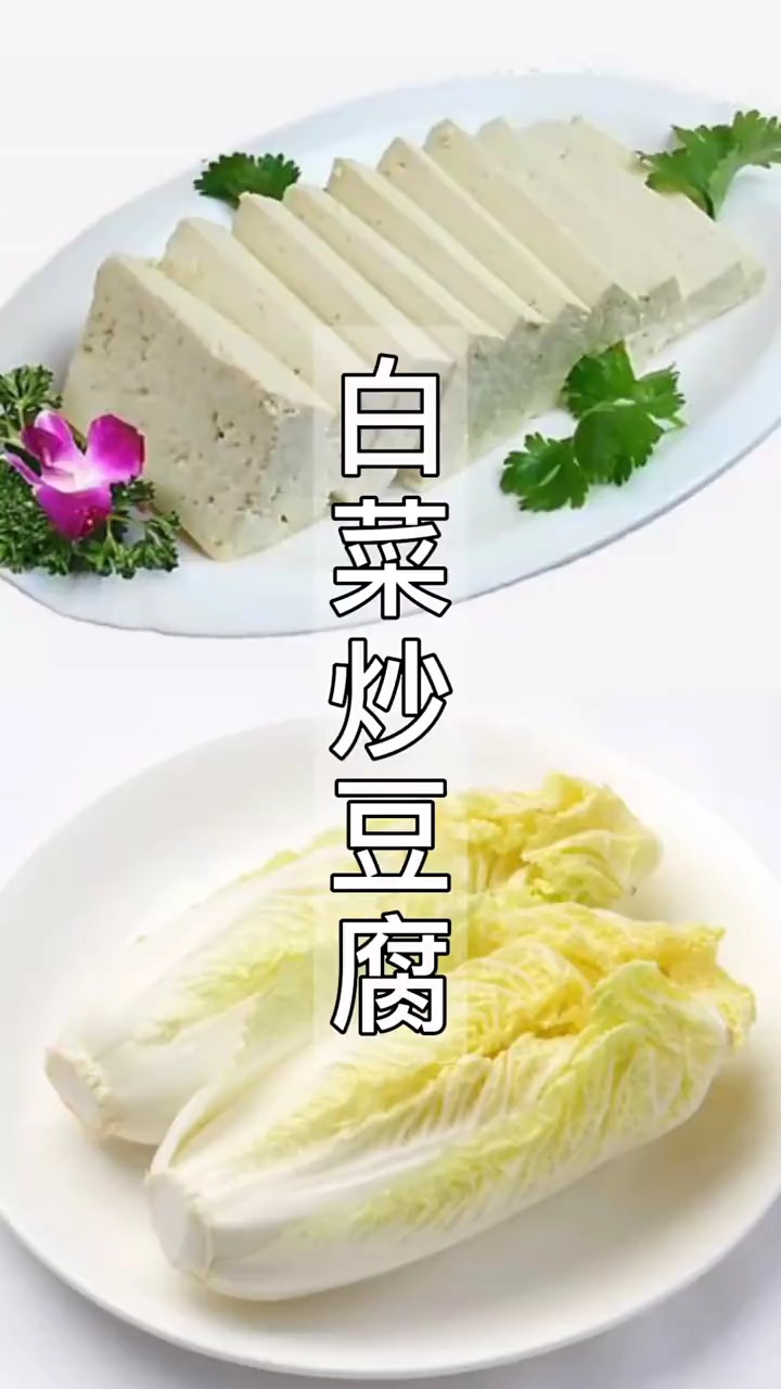 #自制美食#白菜炒豆腐,一道简单的家常小炒,只需几分钟,营养又美味
