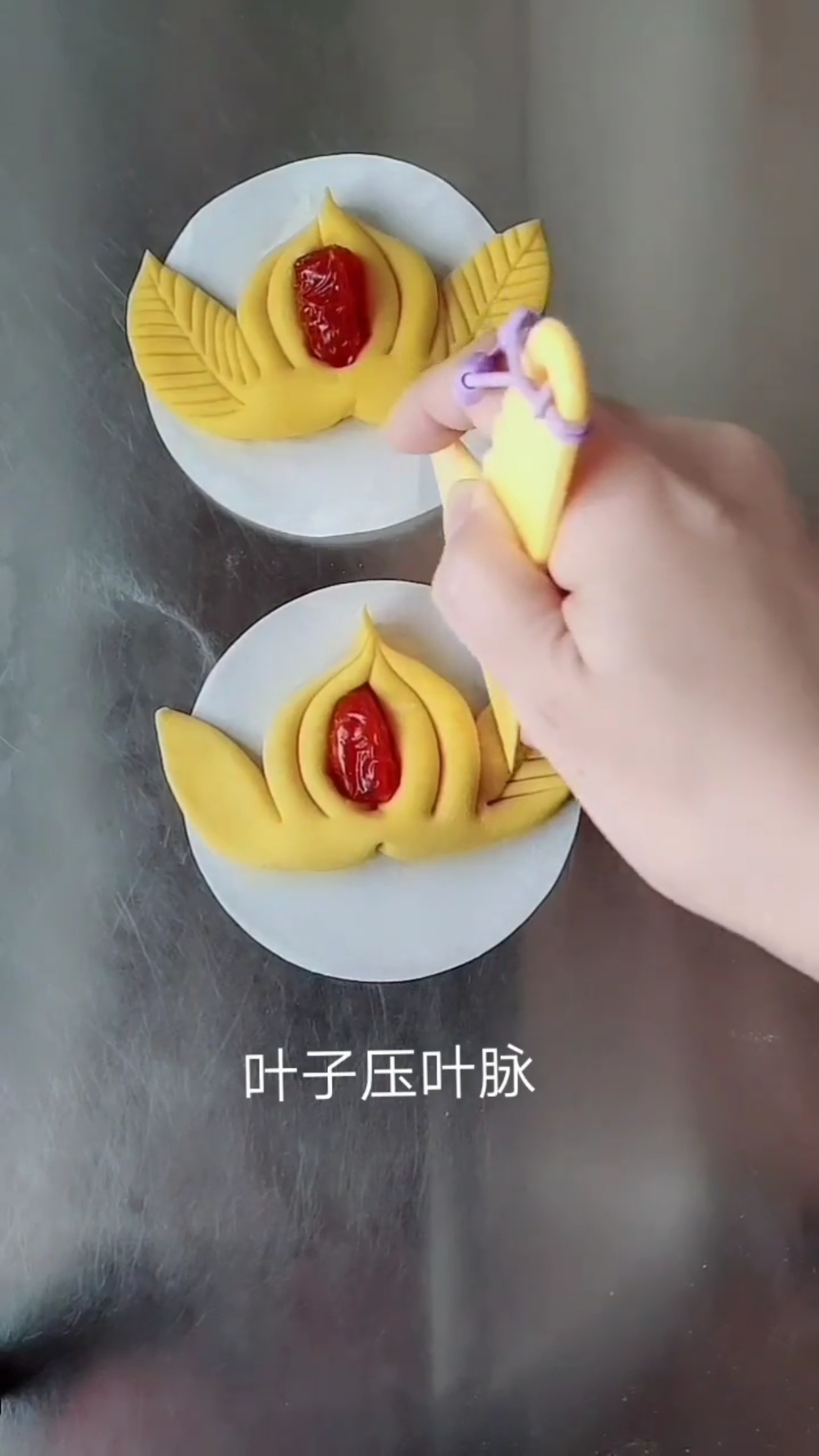 #花样馒头#面片桃子做法