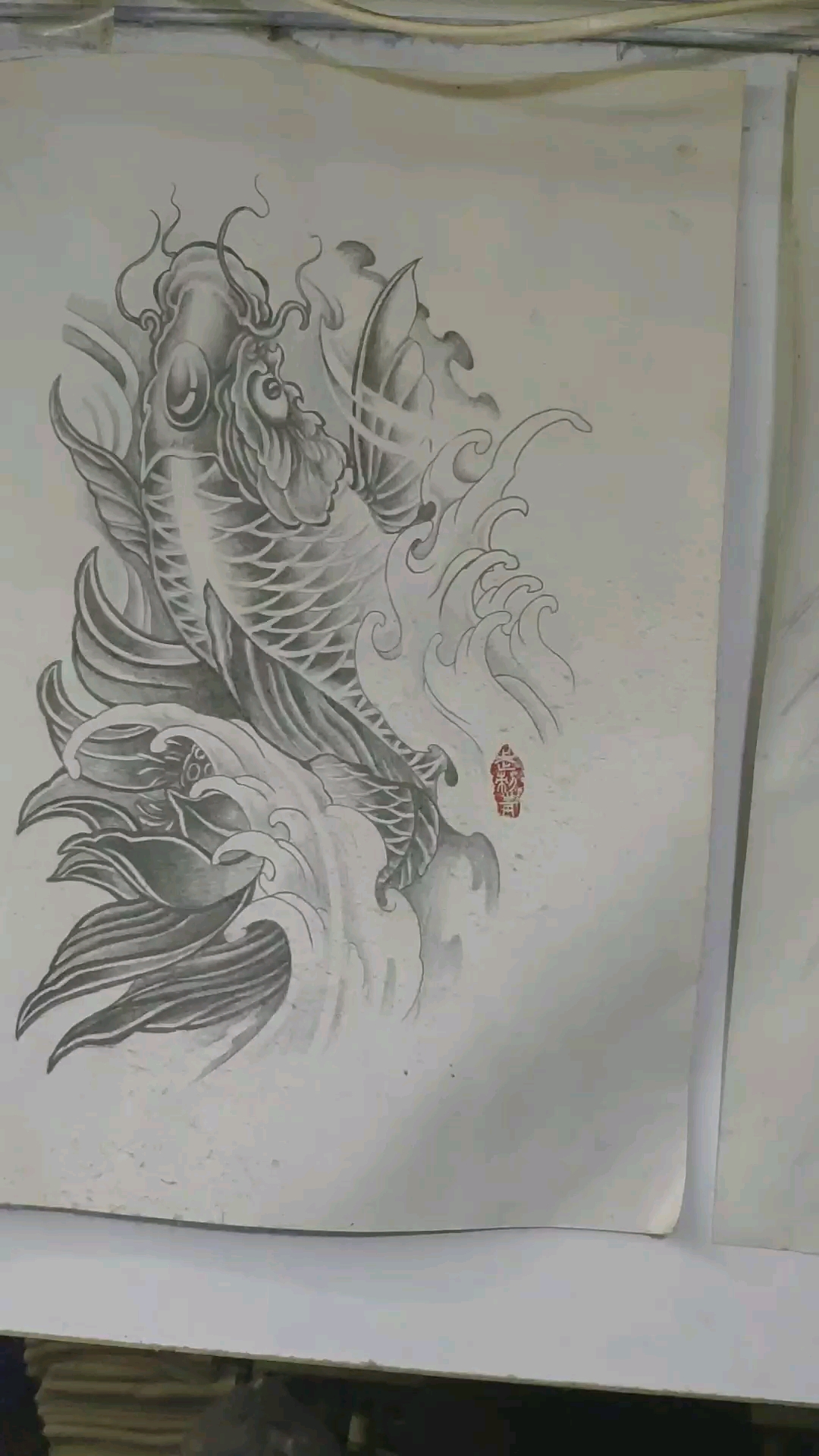 招财鱼,纹身。