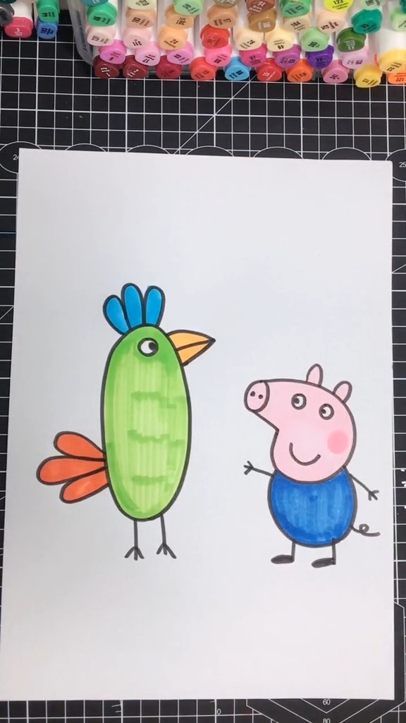 #简笔画#小鸟加小猪佩奇