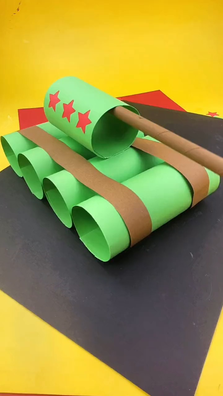 #手工制作#超简单的卡纸小坦克