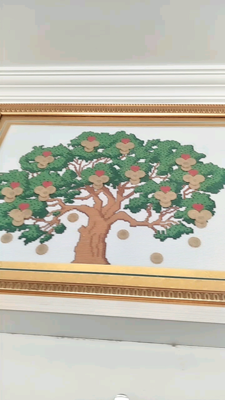 十字绣,发财树