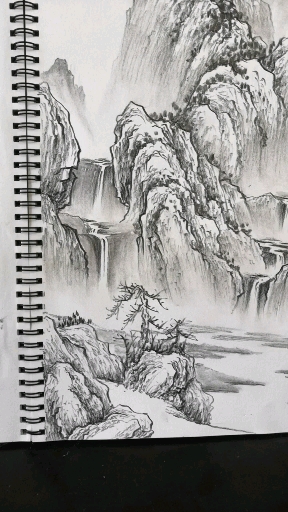 #百变中秋#简单铅笔山水画