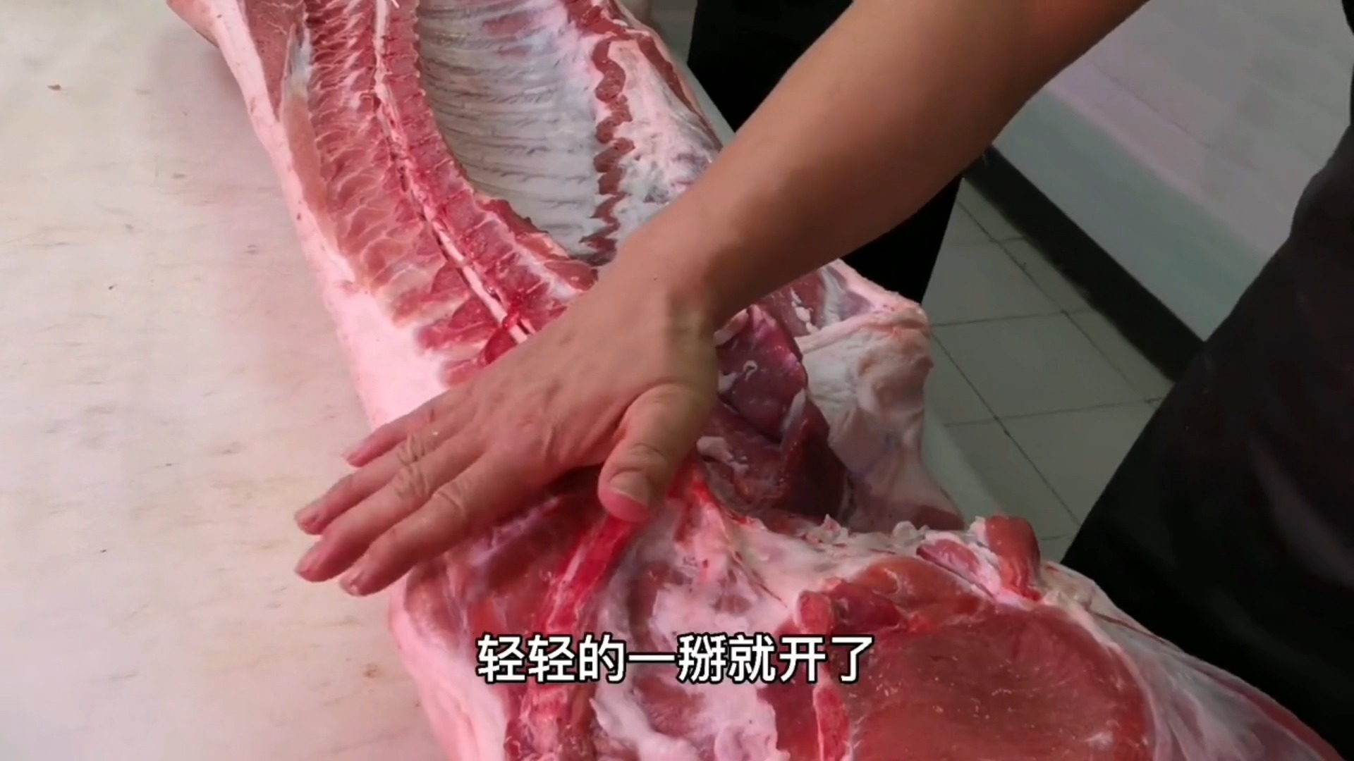 #猪肉#卖肉的这样区分公猪母猪,看看行吗?