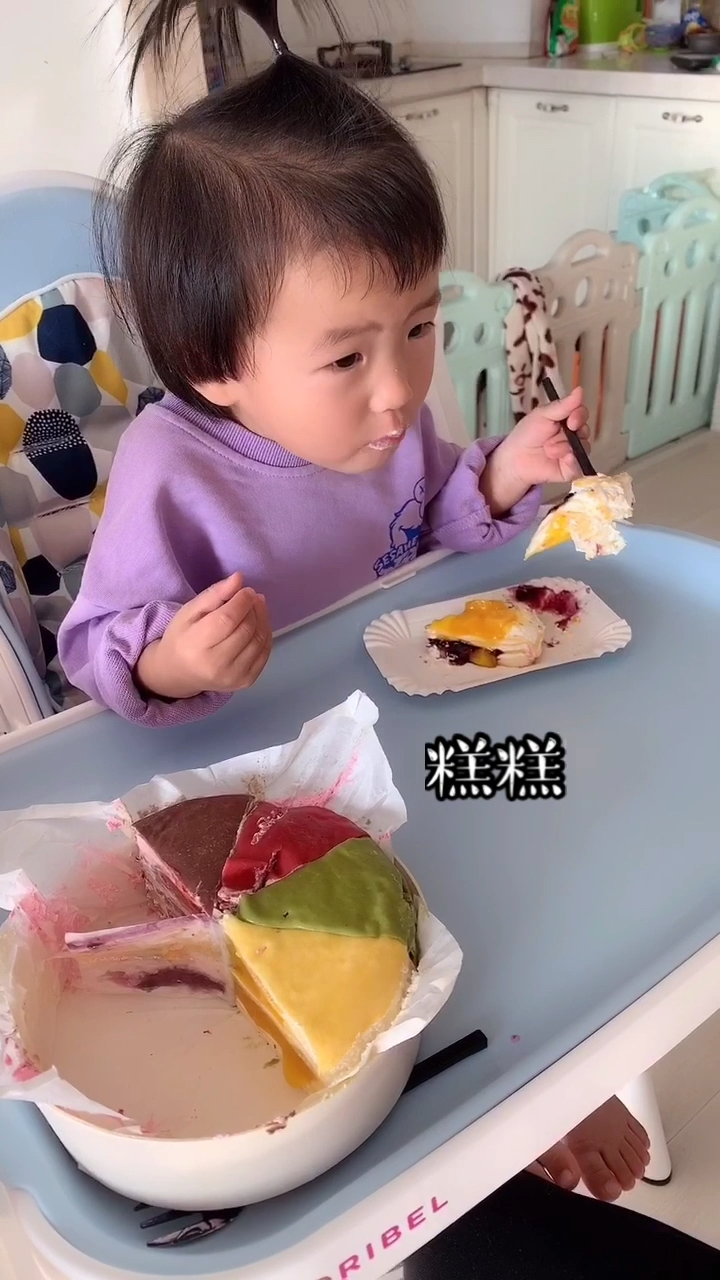#网红蛋糕#妹妹终于淑女了一回