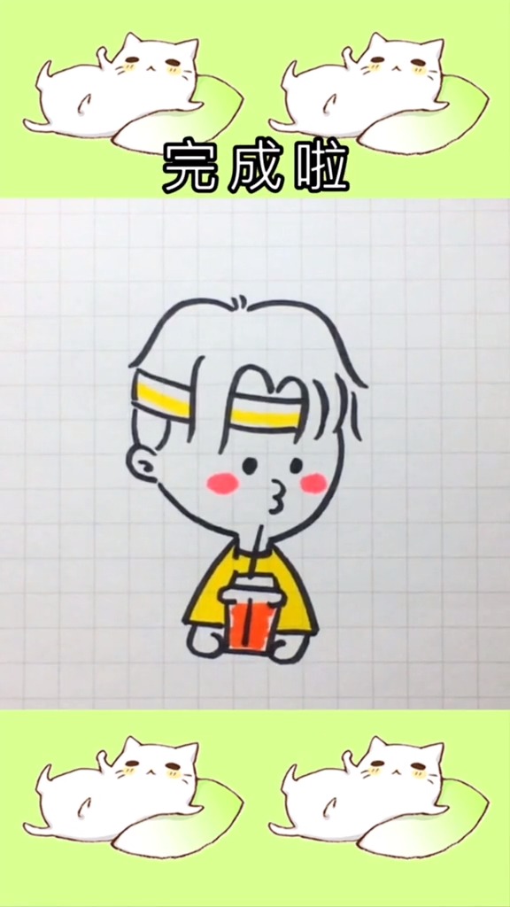 #简笔画#情侣头像,学会了画给ta看吧～