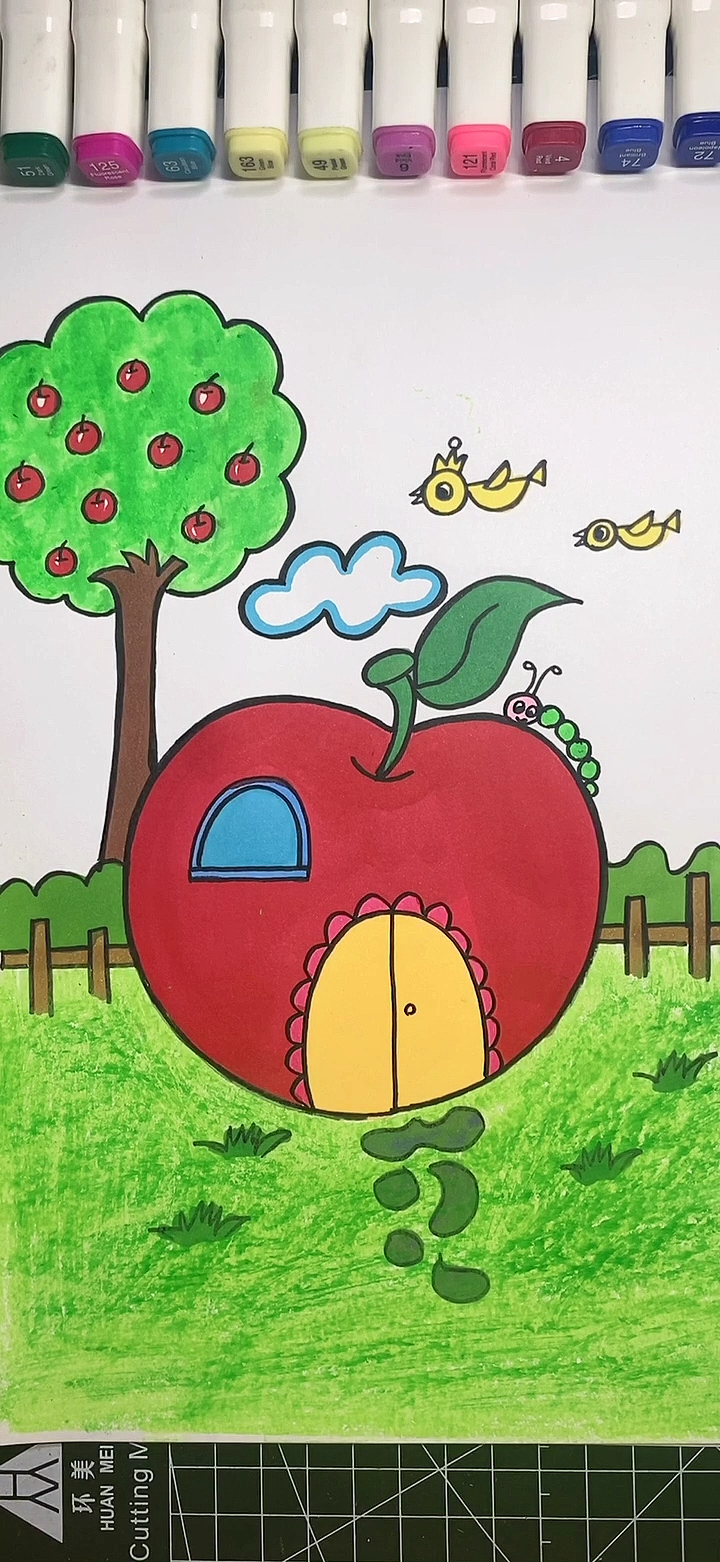 #简笔画#苹果房子想住进去么