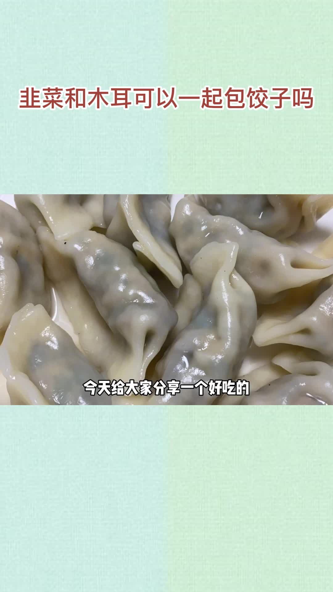 韭菜和木耳可以一起包饺子吗,你明白了吗
