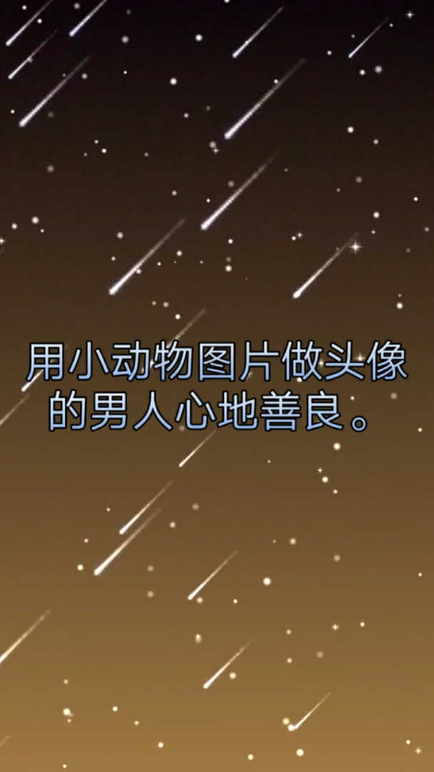 用小动物图片做头像的男人心地善良。