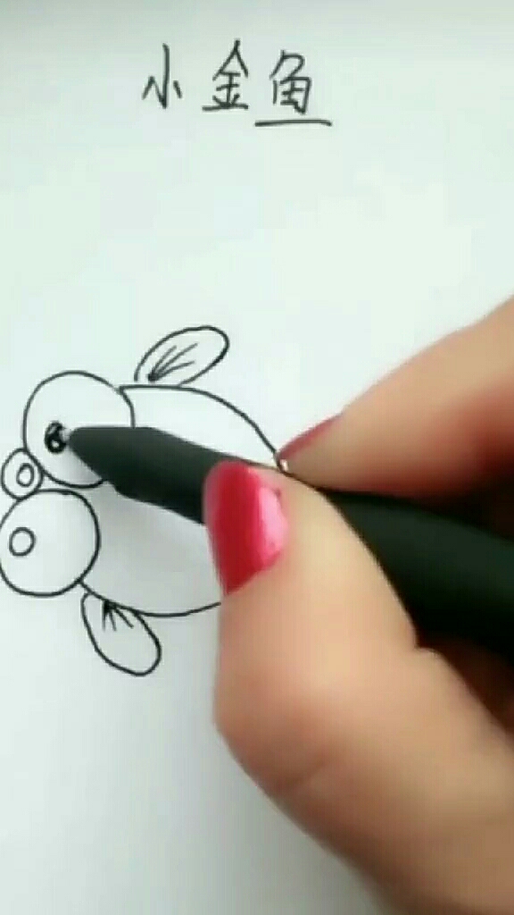 小金鱼简笔画  喜欢的点个赞吧