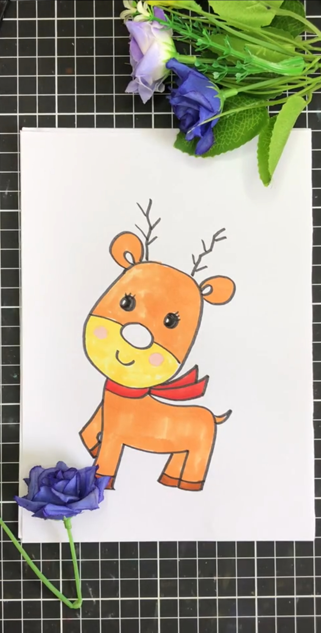 #圣诞节#小鹿简笔画