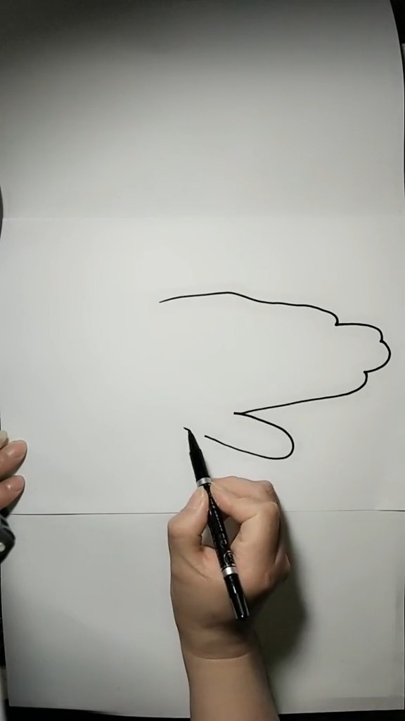 手掌简笔画鲨鱼,可以收藏起来教孩子画