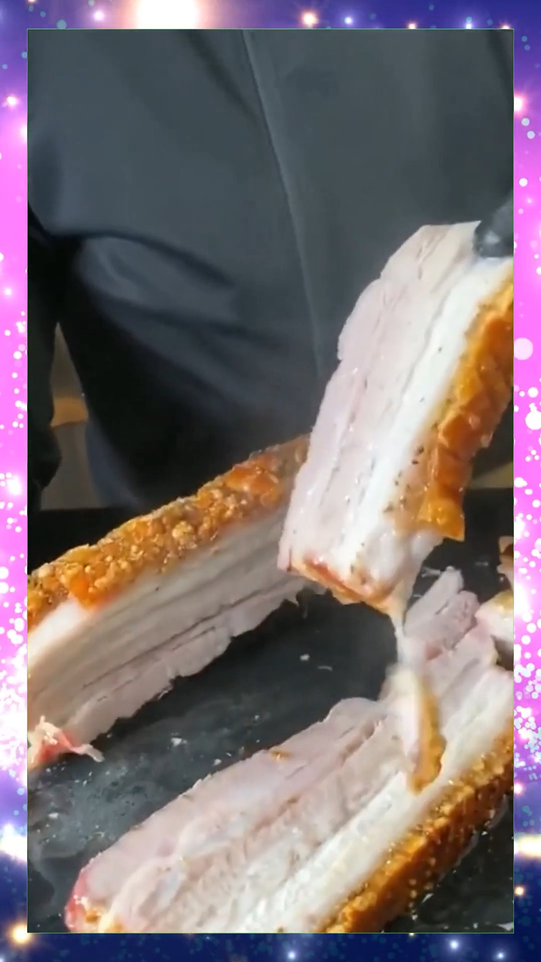 #娱乐#第一次吃脆片白肉,看上去让人流口水!但是切开后我却没了食欲