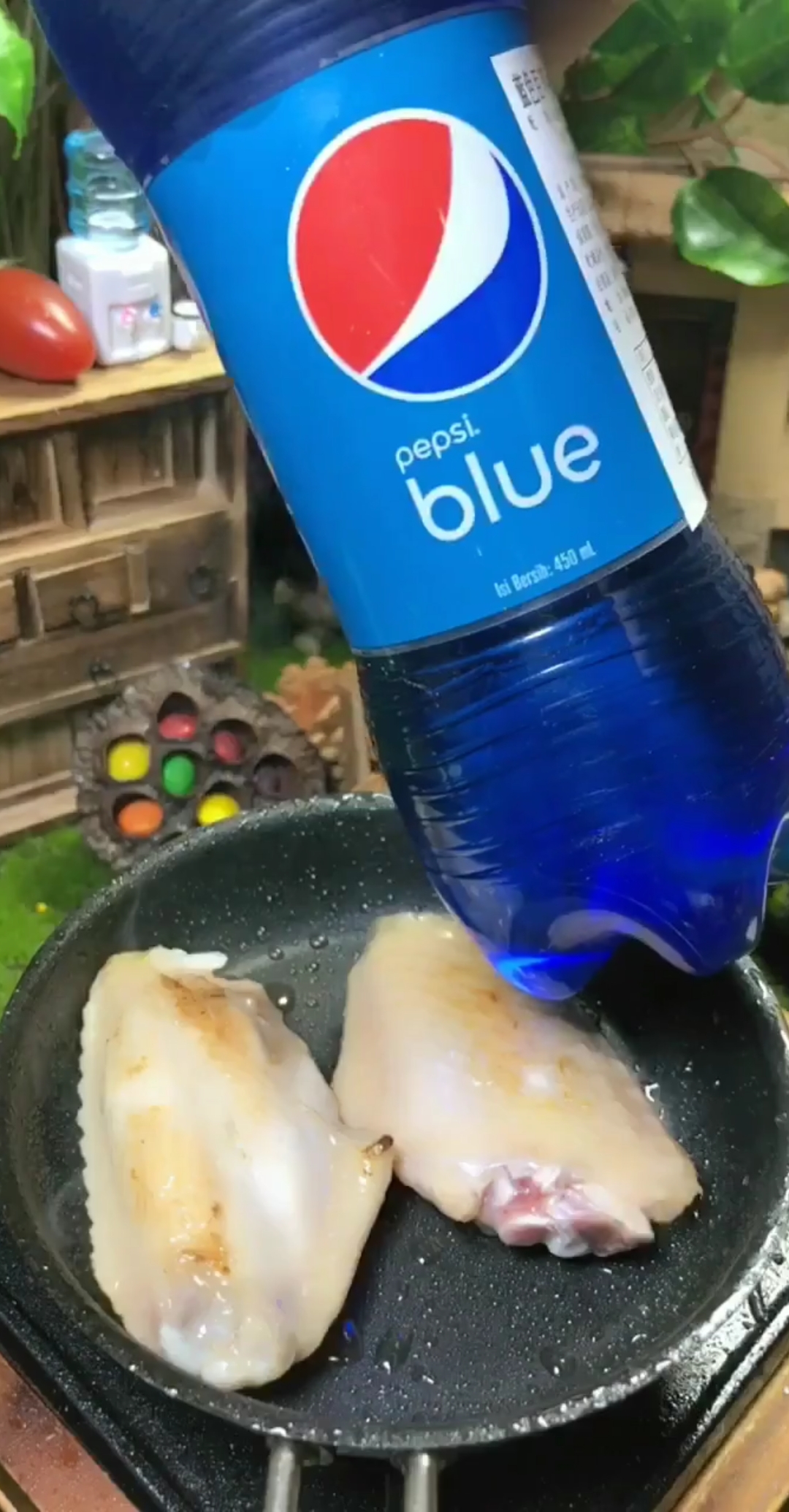 可乐鸡翅,绿色的你们吃过没