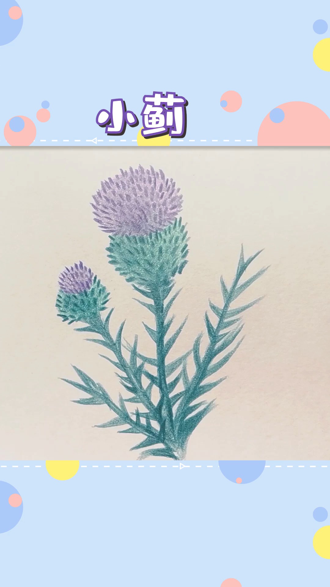 #简笔画#小时候常常见到的植物,原来它叫小蓟,被扎过的请举一下小手哈~