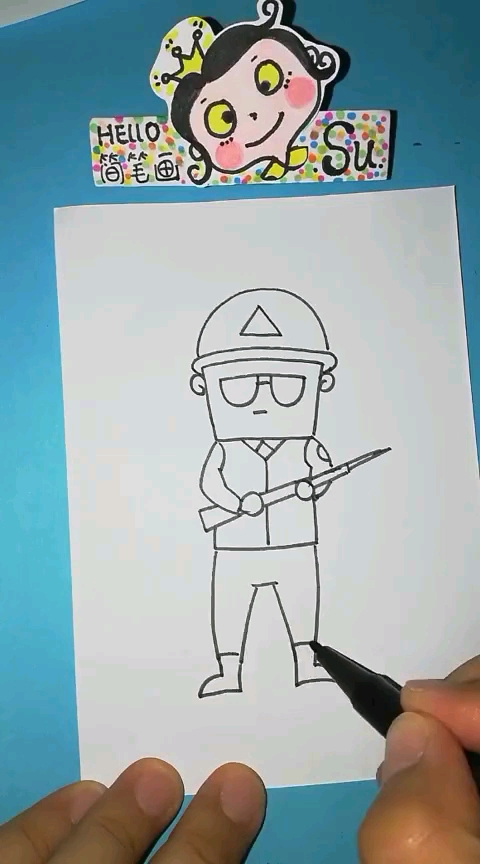 特警简笔画～警察