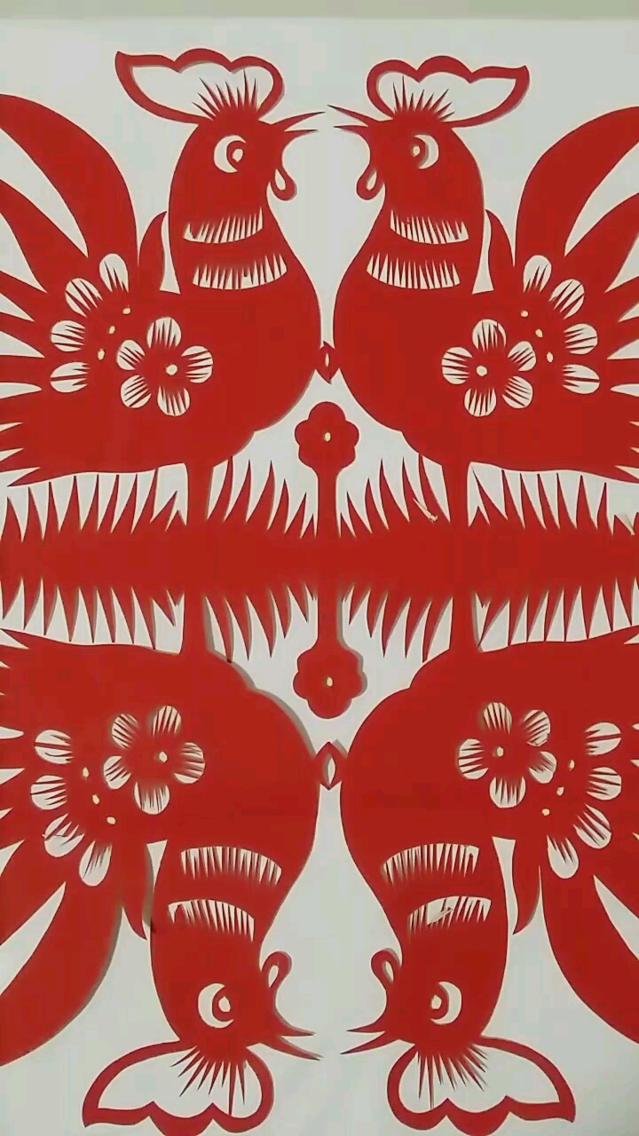 #欢喜闹元宵#玩转剪纸   对称剪纸  公鸡