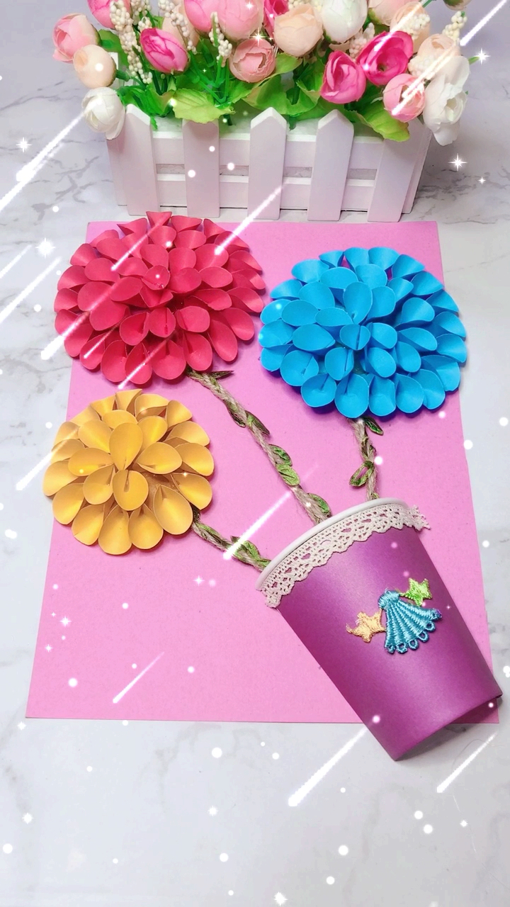 #创意手工DIY#大圆盘花，这名接地气吧