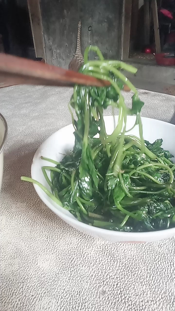 吃鸭掌草,味道像野芹菜
